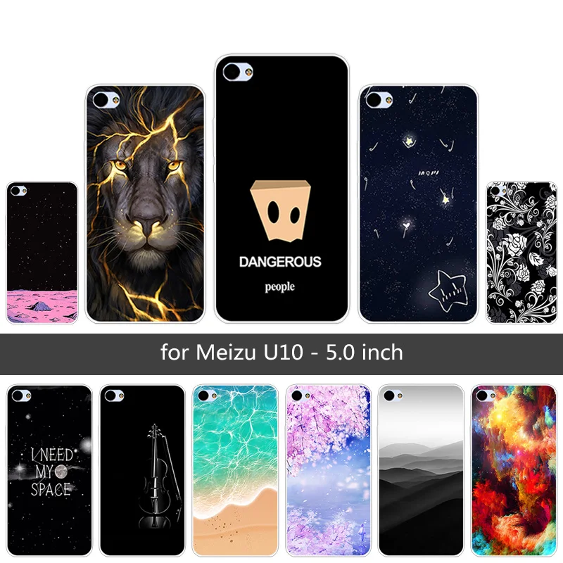 5.0 inches For Meizu U10 Case Luxury Soft Silicone Sunrise Back Cover for Capa Funda U 10 Coque |