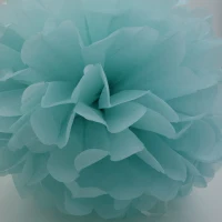 5 шт.) 15 см, китайская бумага pom poms шары для свадебного украшения день рождения Дети вечерние поставки праздник в честь рождения ребенка, Рождество деко - Цвет: Tiffany Blue