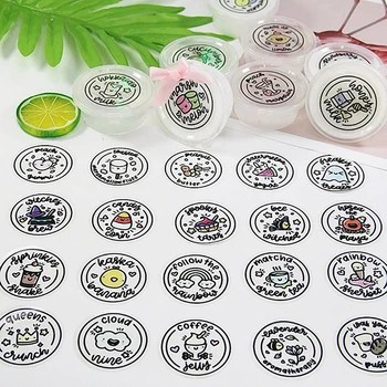

20PCS Waterproof Round Slime Sticker Containers Sticker Storage Box Sticker Slime Supplies DIY Accessories Tool