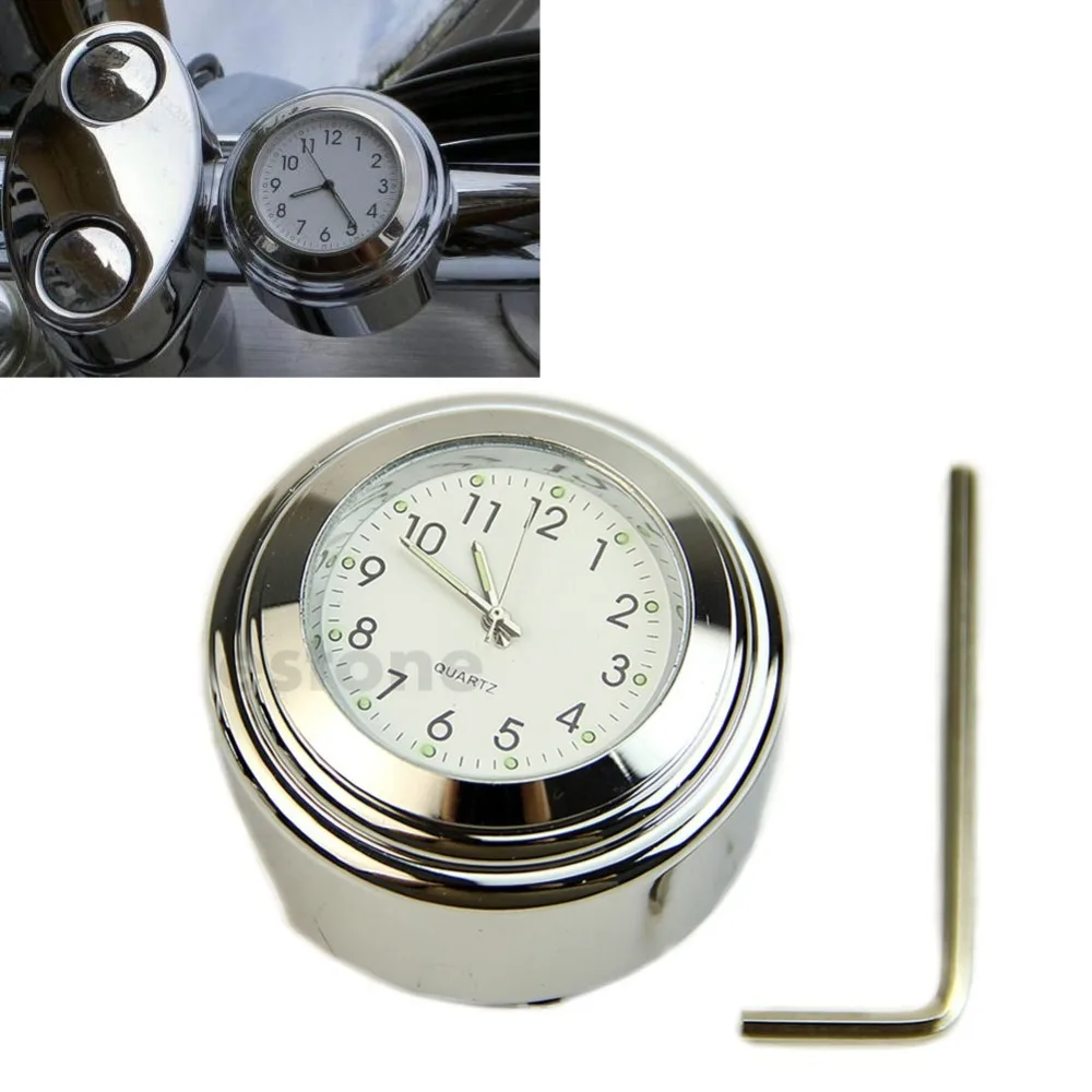 

7/8" 1" Universal Motorcycle Motorbike Bike Handlebar Bar Mount Clock Waterproof