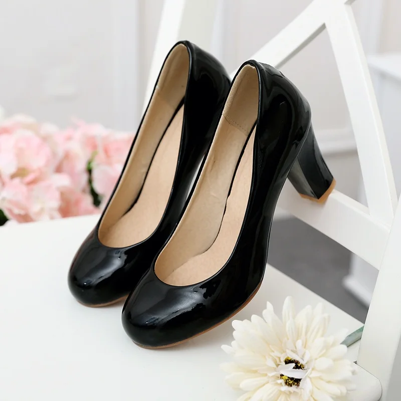 MEMUNIA/ г. Новое поступление, женские туфли-лодочки модные тонкие туфли из pu искусственной кожи на высоком каблуке простые женские туфли с круглым носком, большие размеры 34-47