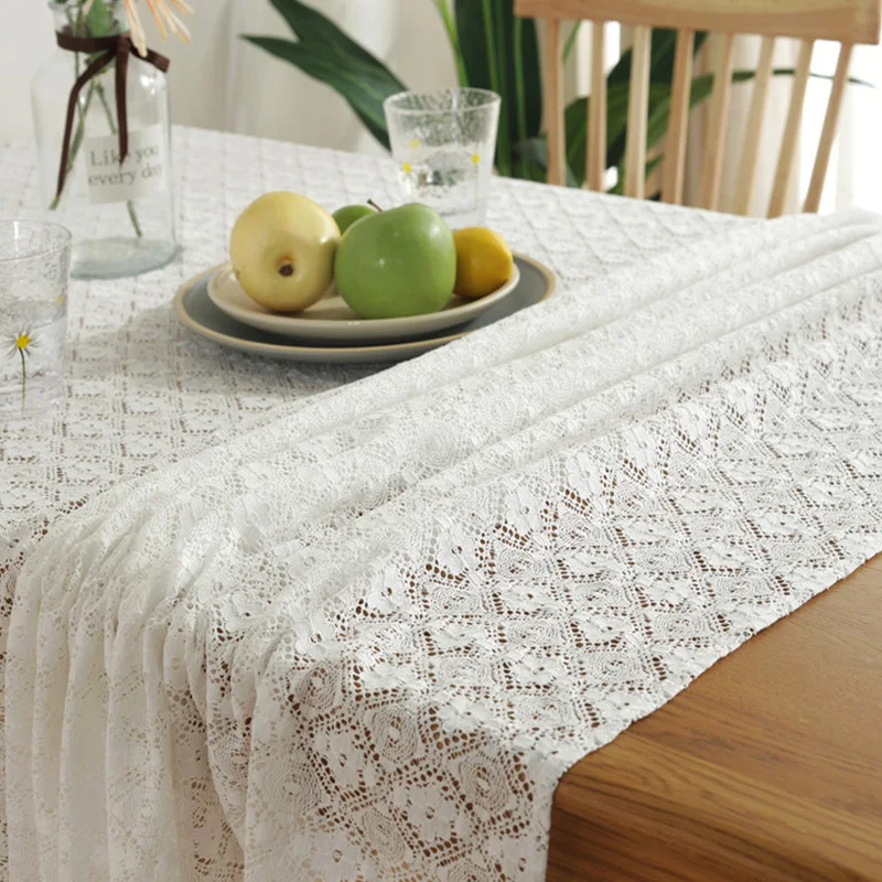 

4-leaf Clover Tablecloth Hollow Decorative Lace Rectangular Tablecloths Dining Table Cover Dust Table Cloth Tapete Piano Cover