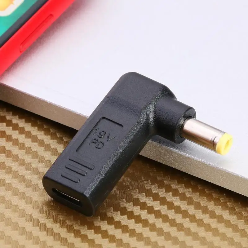 90 градусов USB 3 1 C тип c автобус до 5 5*2 мм DC источник питания вилка конвертер с PD