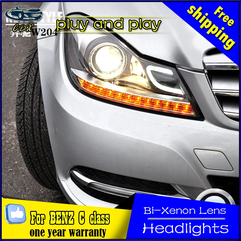 70H-8R2CB100CB700-ABAT2 TAIYO TAIYO ユアツシリンダ 70H-8R2CB100CB700-ABAT2 HBR2CB1 USR 12-14 W204 C-Class LED Switchback Headlight Assembly Set (Left