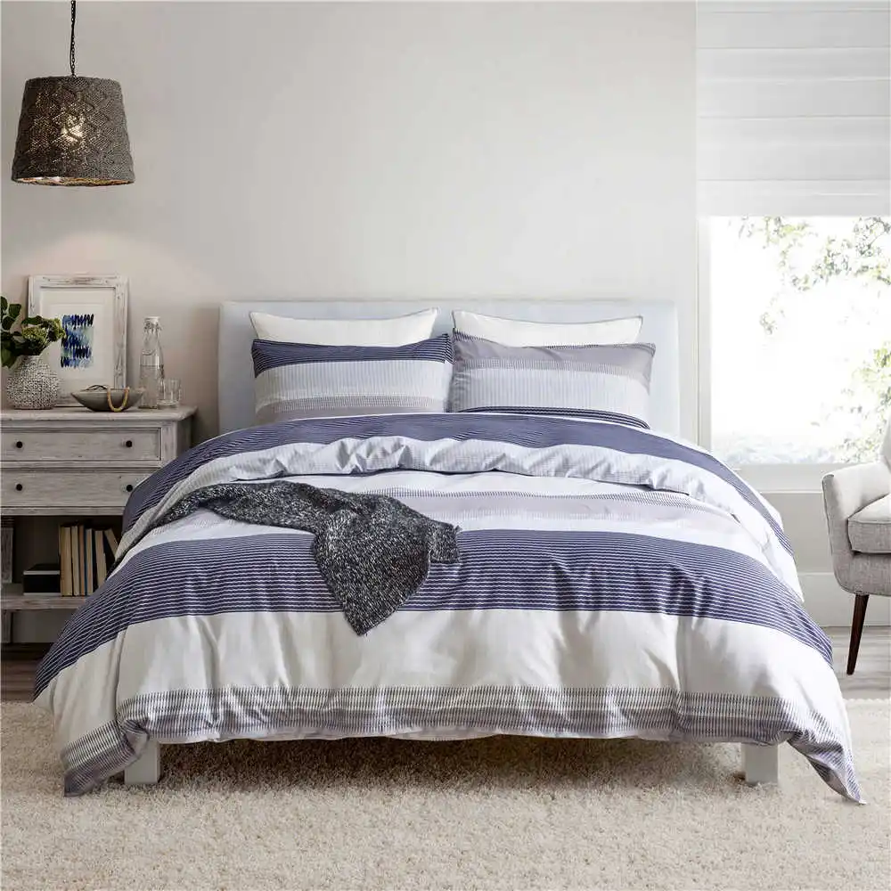 

Bedclothes set simple style abrasive polyester cotton gentleman style simple decorative bedding set of four pieces XHS0110
