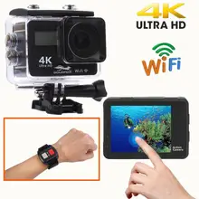 Ультра HD 4K экшн-камера wifi 2,0 сенсорный экран 1080 P/30fps Спортивная камера go pro Водонепроницаемая мини DV камера на шлем с дистанционным управлением