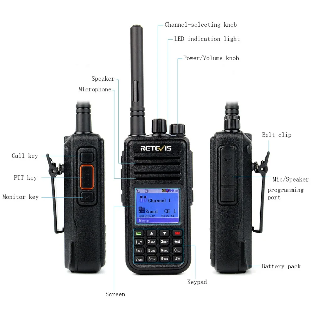DMR Radio Retevis RT3 цифровая рация VHF (или UHF) 5 Вт (GPS) VOX зашифрованный двухсторонний