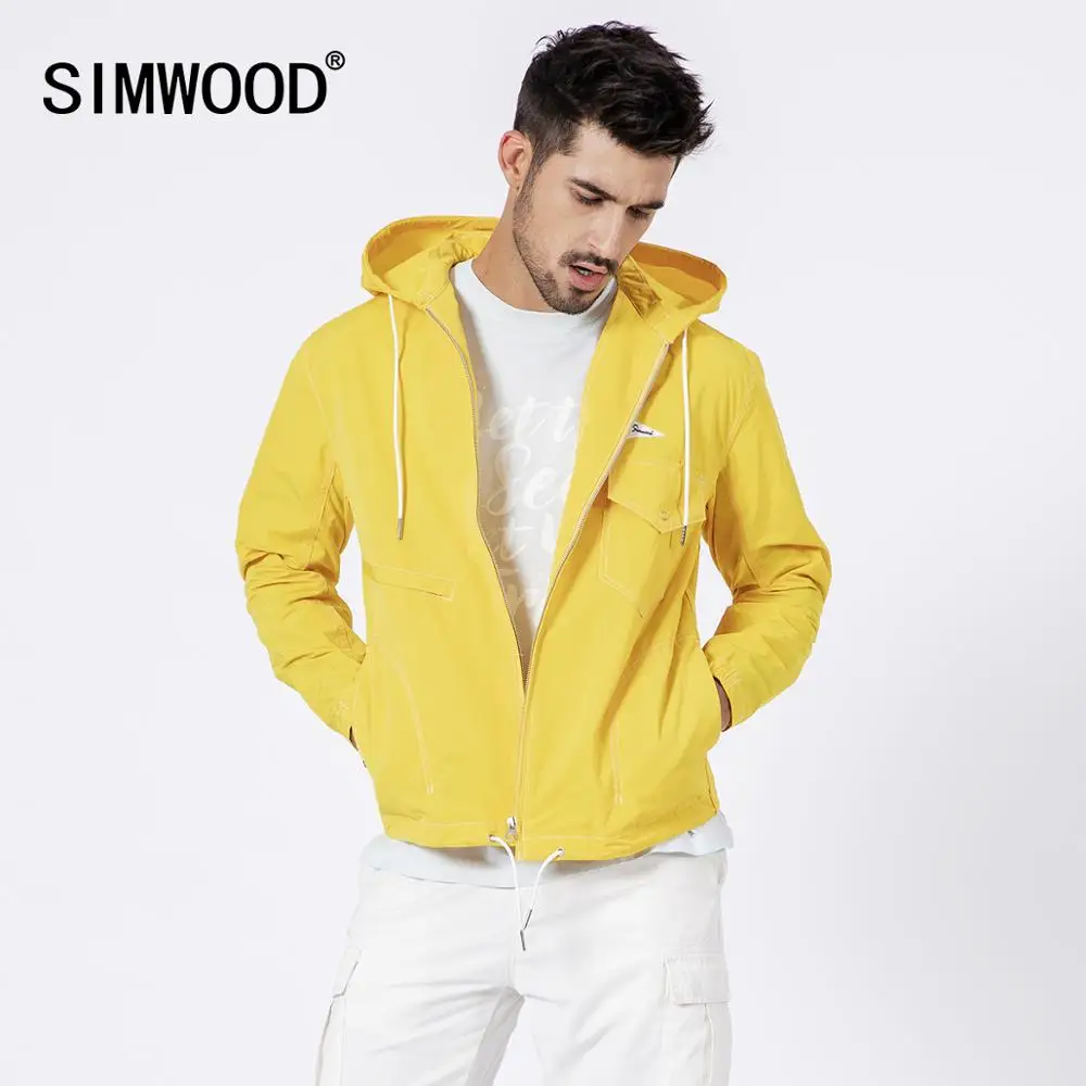 

SIMWOOD 2019 autumn New Jackets men fashion causal zipper hooded jackets high quality brand clothing coats 190216