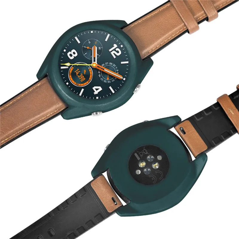 4в1 ремешки для часов Huawei watch gt 46 мм ремешок силиконовый GT чехол крышка 9H