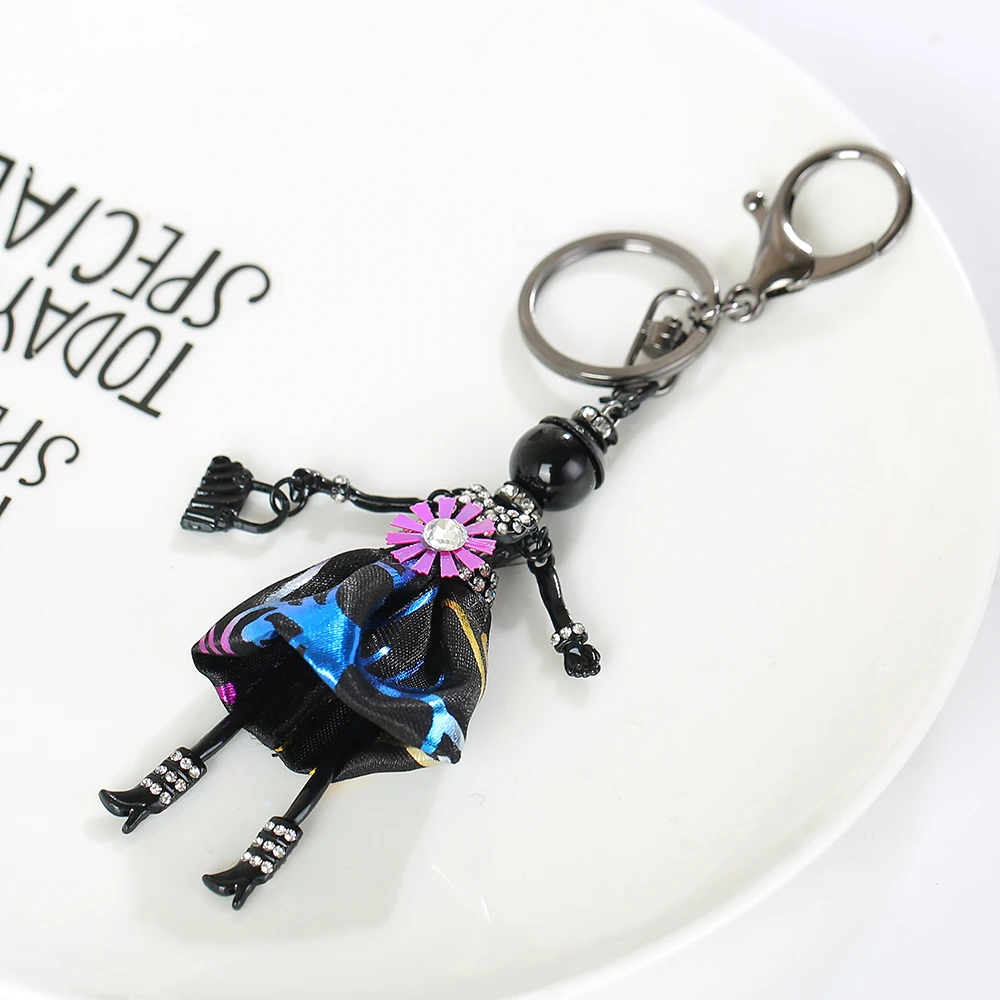 Figure Doll Keychain Handmake Craft Girl Keychain Dress Beauty Figure