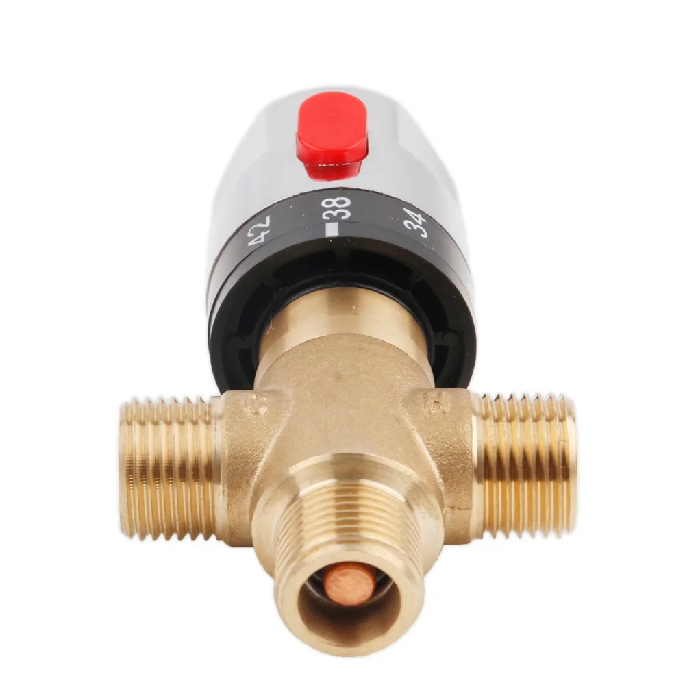 DN15(G1/2) Brass Thermostatic Mixing Valve Hot&Cold Water Shower Solar Water Heater Valve Water Temperature Thermostatic Mixer