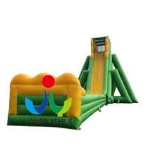 

Inflatable yellow slide water park with long slideway,inflatable beach water slide with flame retardant