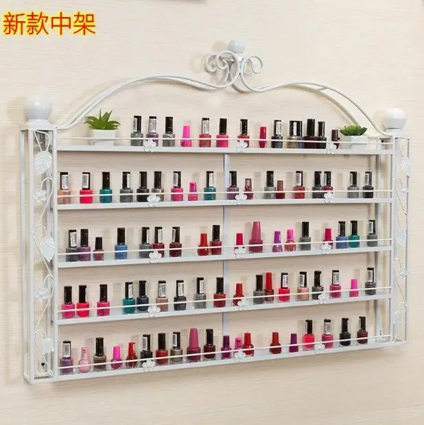 

Wrought iron nail art display rack wall-mounted cosmetic shop wall rack nail polish glue display rack continental