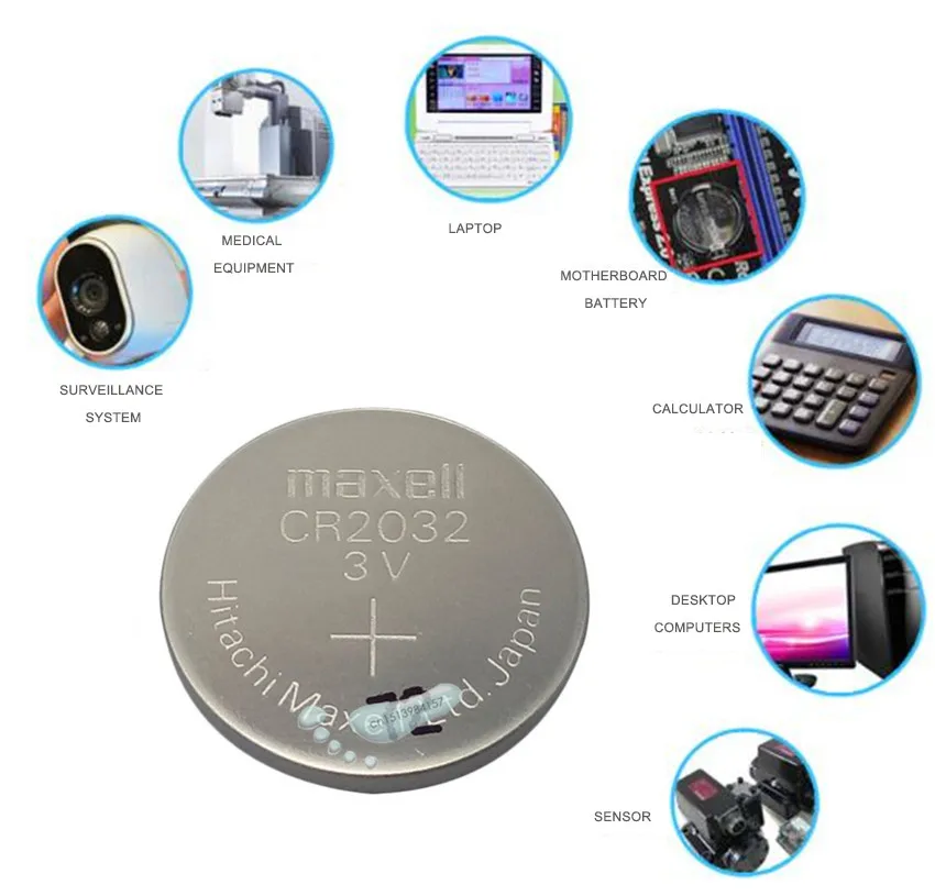 15 шт., maxell, бренд, новинка, батарея cr2032, 3 в, кнопочный элемент, монета, батареи для часов, компьютерная игрушка, пульт дистанционного управления cr 2032