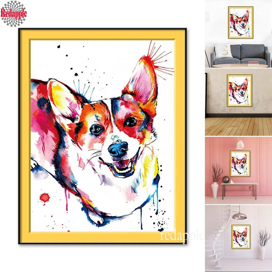 

Hot Sales DIY Diamond Painting Welsh Corgi Dog Cute Pet Cross Stitch 3d Embroidery chihuahua Crafts Mosaic full drill rhinestone