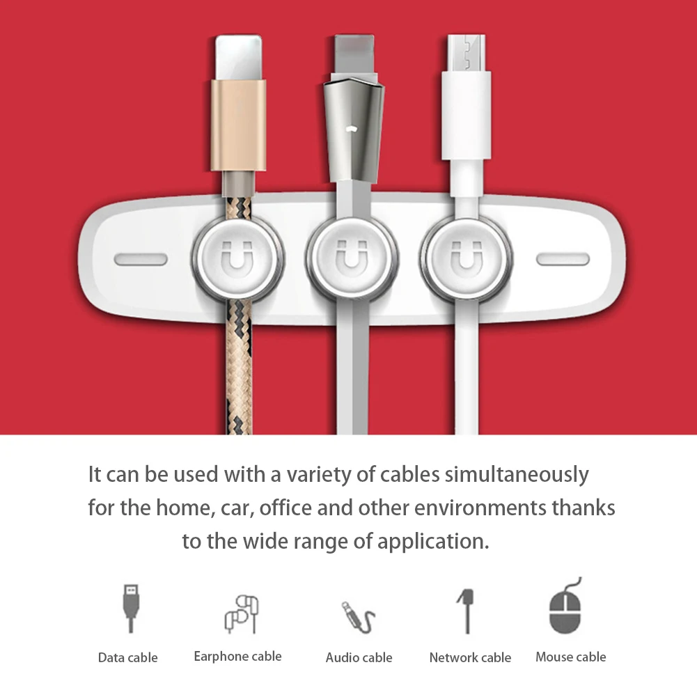 3 USB Cable Clip Holder Management Wire Storage Organiser Car Data Cable Holder Car