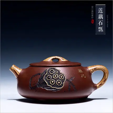 

260ml Yixing Zisha Teapot All Handmade Purple Sand Tea Pot Kung Fu Tea Kettle Genuine Ceramic Clay Teapot With 4 Teacup Gift Box