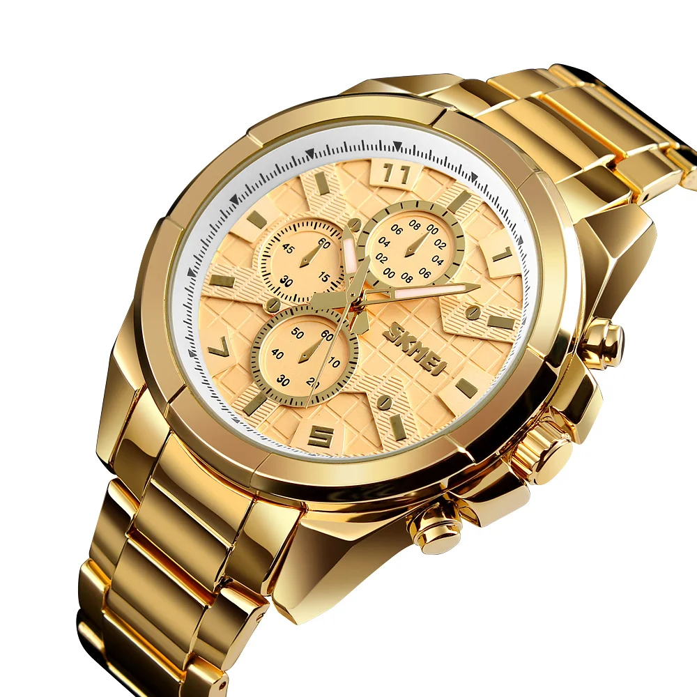 

SKMEI NEW Business Men Quartz Watches Alloy Strap Large Dial Watch Waterproof Wirstwatch Relogio Masculino 1378 erkek kol saati