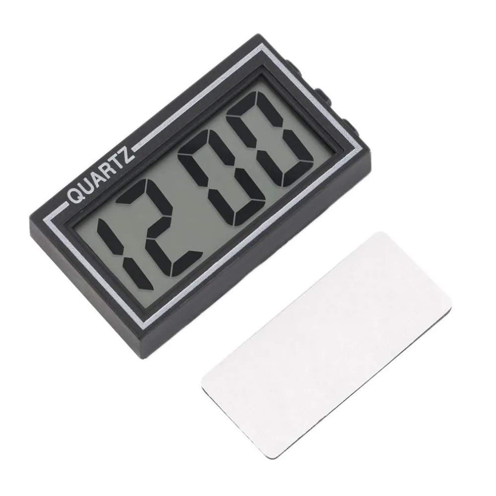 Черный пластиковый маленький размер цифровой ЖК-стол приборной панели автомобиля стол Дата Время Календарь маленькие часы с функцией календаря TS-CD92