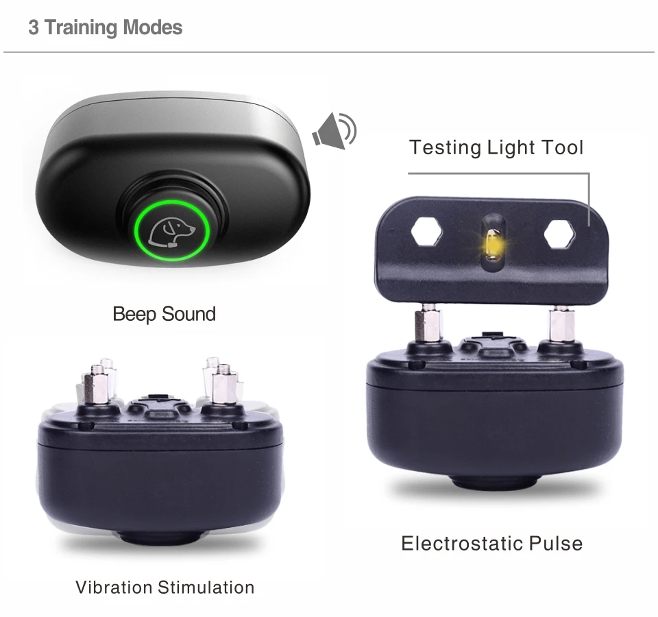 Электрический ошейник для собак, водонепроницаемый ошейник для дрессировки собак, перезаряжаемый дистанционный ошейник для управления корой, анти-лай, тренажер для питомцев, Ударная вибрация