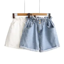 2019 летние шорты для женщин для Высокая талия повседневное Стрейчевые джинсовые шорты Boho мини короткие Pantalones Feminino