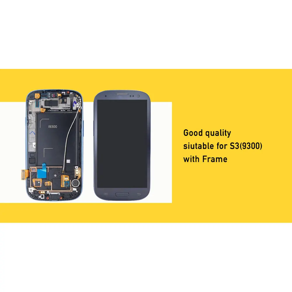 ЖК экран для замены с цифровым преобразователем сенсорный Samsung S3 9300 рамкой