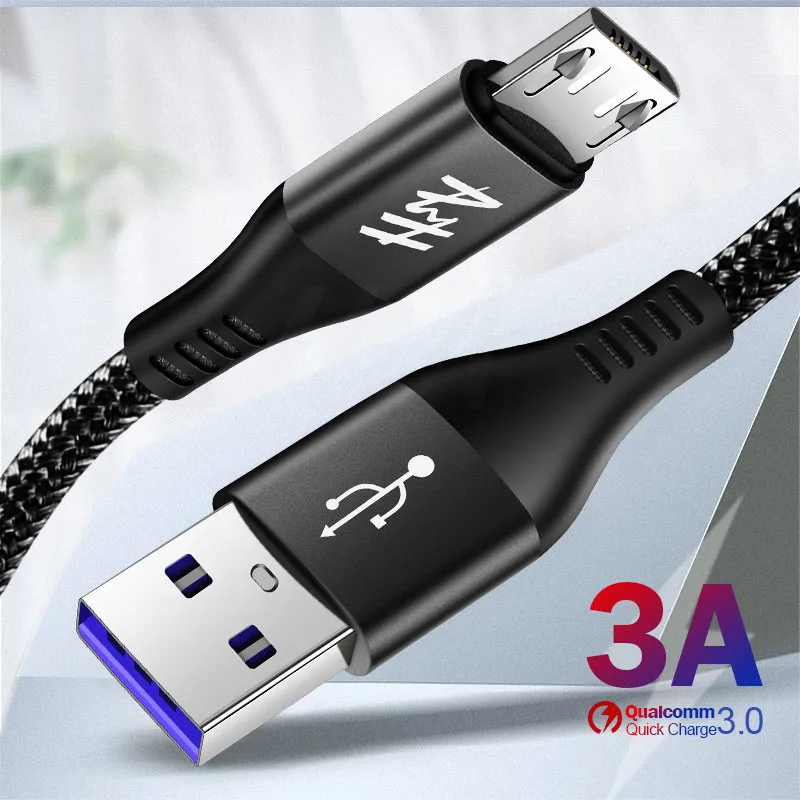 

H&A 3A Micro USB Charging Cable Fast Charge For Samsung A3 A5 A7 Xiaomi Note 4 Tablet Android Mobile Phone USB Charging Cord