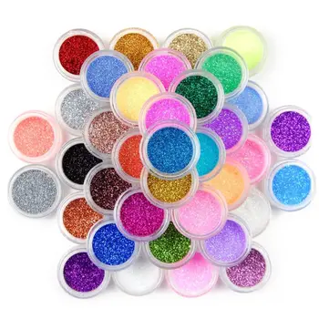 

45 Colors Nail Art Glitter Glossy Powder Pots Set Sequins Shining Holographic Laser Pigment Dust Manicure DIY Fingers Decor