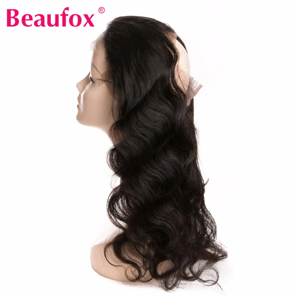 

Beaufox 360 Lace Frontal Closure Body Wave Brazilian Human Hair Weave Bundles Free Part Closure With Baby Hair Non-remy Hair
