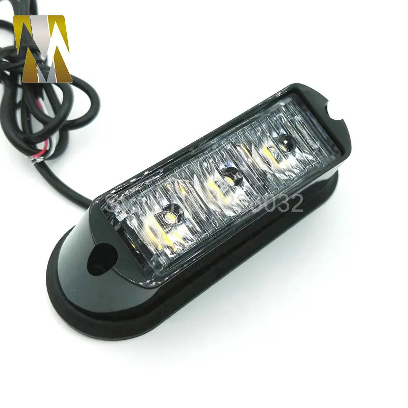 5 Colors High Power 12V/24V 3 LED Waterproof Car Truck Emergency Strobe Flash Warning Light Amber Red Blue White Green