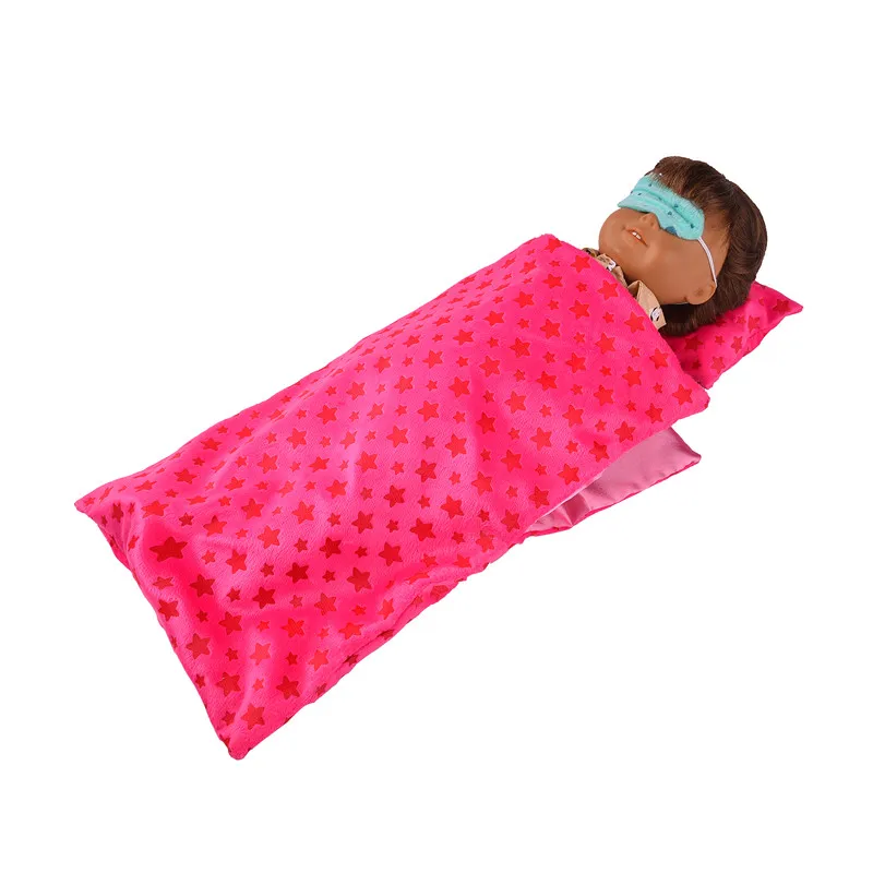 6-Styles-Sleeping-Bag-And-Pillow-Doll-Accessories-for-18inch-American-Girl-Doll-43CM-Doll-Dress (3)