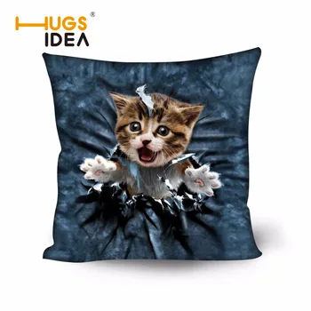 

HUGSIDEA Kawaii Cosplay Pet Cat Dog Printing Cushion Cover for Home 50X50cm Decorative Art Throw Pillow Case Cover for Sofa Cat