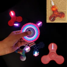 Kaleidoscope Rechargeable LED finger spinner 2017 ABS light finger spinner metal bearing fidget spinner adults toys gifts