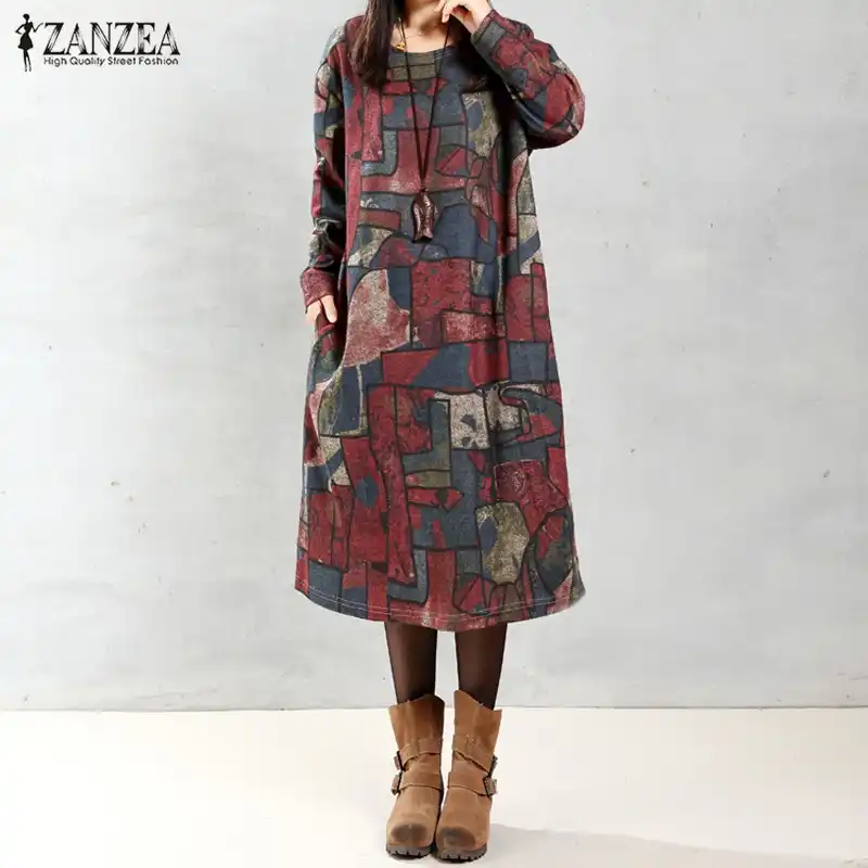 ZANZEA Brand Women Autumn Dress 2020 