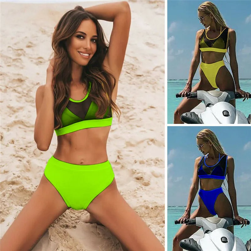 

Fashion Casual Slim Print Women Sexy Swimwear Bandage Bikini Set Push-up Padded Bra Bathing Suit Swimsuit Clothes