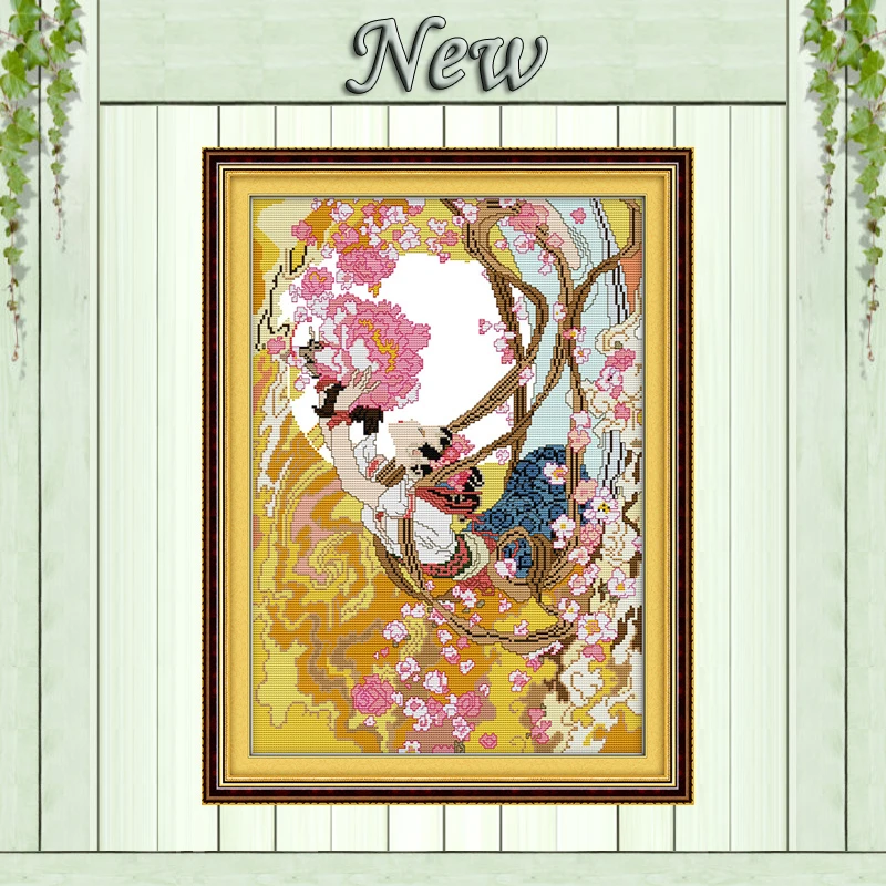 

Flying Dunhuang dance girl Painting Drawing counted print on fabric 14CT 11CT DMC Cross Stitch kits Needlework Sets Embroidery