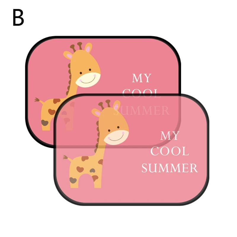 2 шт. милые Мультяшные автомобильные стильные занавески Анти универсальные автомобильные оконные Детские Солнцезащитные занавески с 2 высококачественными присосками - Цвет: Giraffe
