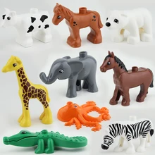2016 NUEVA Original Duploe Animales Building Blocks 10 unids/lote Animales Figuras juguetes de los Ladrillos Compatible legoINGlys