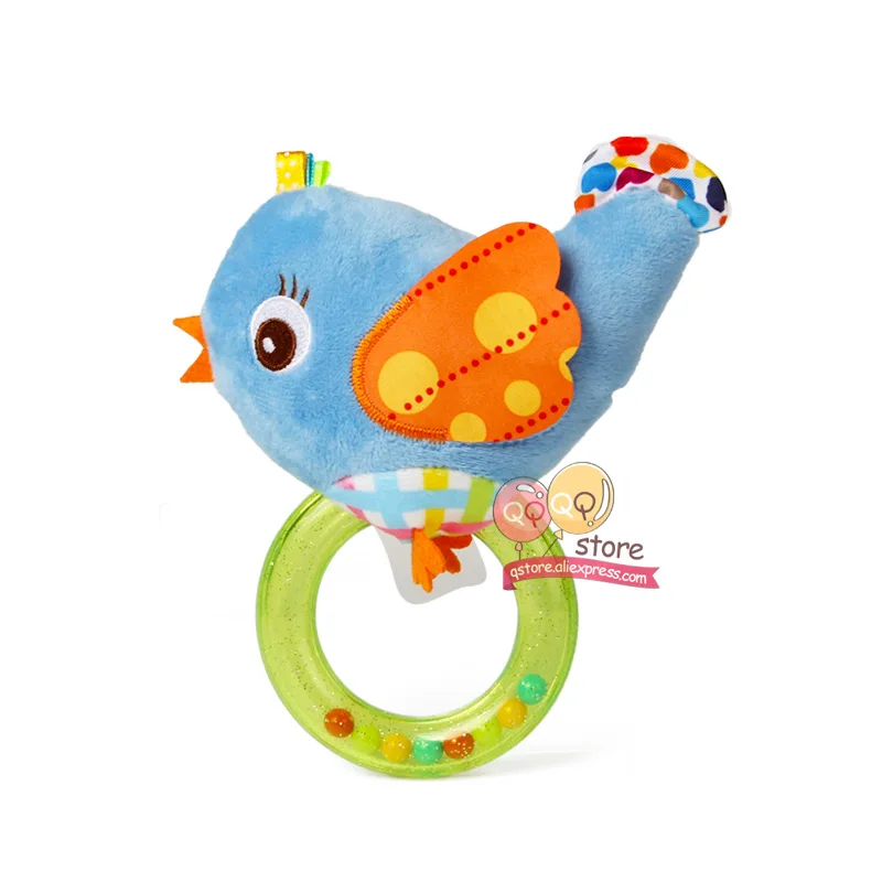 Happy monkey милые плюшевые мягкие детские погремушки колокольчики новорожденного подарок звуковой сигнал игрушки для детей бусинка для маленьких детей; Размеры 0-12 месяцев - Цвет: Blue Bird
