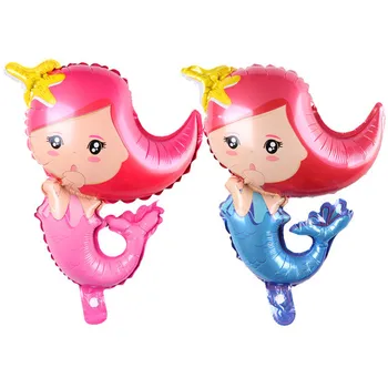 

KUAWANLE 50pcs/lot Mini Mermaid Balloon Cartoon Princess Foil Air Balloons Birthday Wedding Party Supplies Decorations Globos