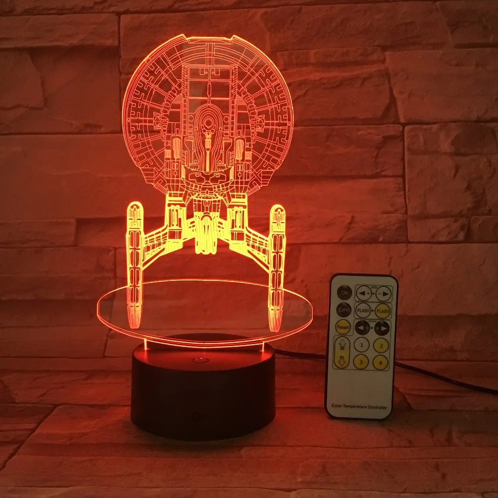 

Star Trek Space Ship Night Light Optical Illusion Table Light Mood Touch Remote Control 7 Colors Home Light Kid Gift Drop Ship