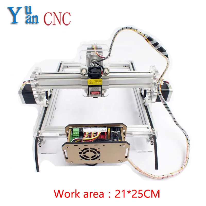 

Yuyan DIY Laser Engraving CNC machine, mark cutting machine, mini-plotter Wood Router V5 control system Work area 21*25CM