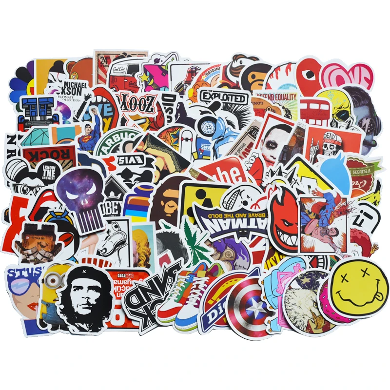 100 قطعة/الحزمة الكلاسيكية الأزياء الكتابة على الجدران ملصقات ل موتو سيارة و حقيبة بارد مضحك لعبة ملصقات ملصقات لوح التزلج ملصقا gxtz