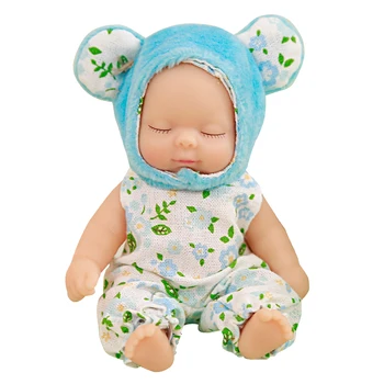 

10cm Lovely Sleeping Plush Dress Bjd Dolls Toys Pendant for Children Gift Stuffed Baby Born Toys