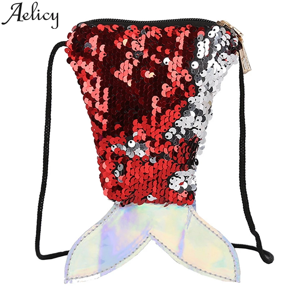 New Girls Wallet Sequins Mini Artificial Polyester children's Handbag Messenger Bag Comfortable And Lovely | Багаж и сумки