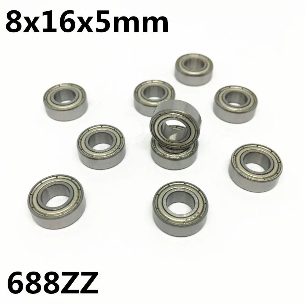 10PCS 688ZZ Miniature ball bearings Metal Double Shielded Ball Bearing 8x16x5_sh 