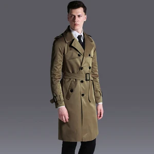 S-6xl New Spring Autumn Slim Double Breasted Overcoat Men England Long Trench Coat Men Long Sleeve Outerwear Plus Size Clothing