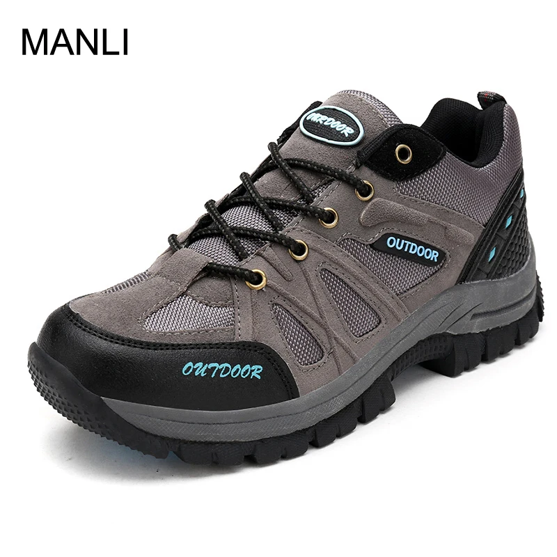 

MANLI Big Size 39-48 Men Breathable Hiking Sports Shoes Outdoor Waterproof Antiskid Trekking Hunting Tourism Mountain Sneakers