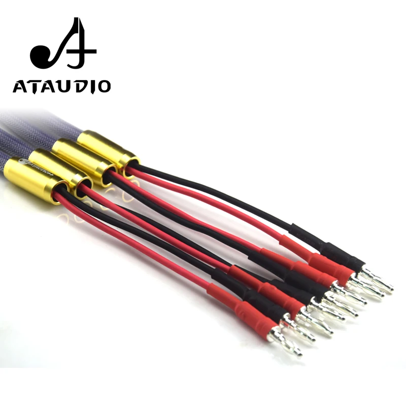 Кабель для динамиков ATAUDIO Hi Fi с посеребренным разъемом типа банан провод 6N OFC|hifi