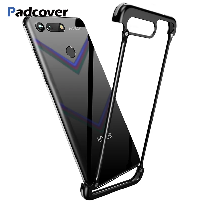 

PADCOVER Luxury Airbag Metal Protection Case For Huawei Honor V20 Case Personality Shell Slim Metal Bumper phone case